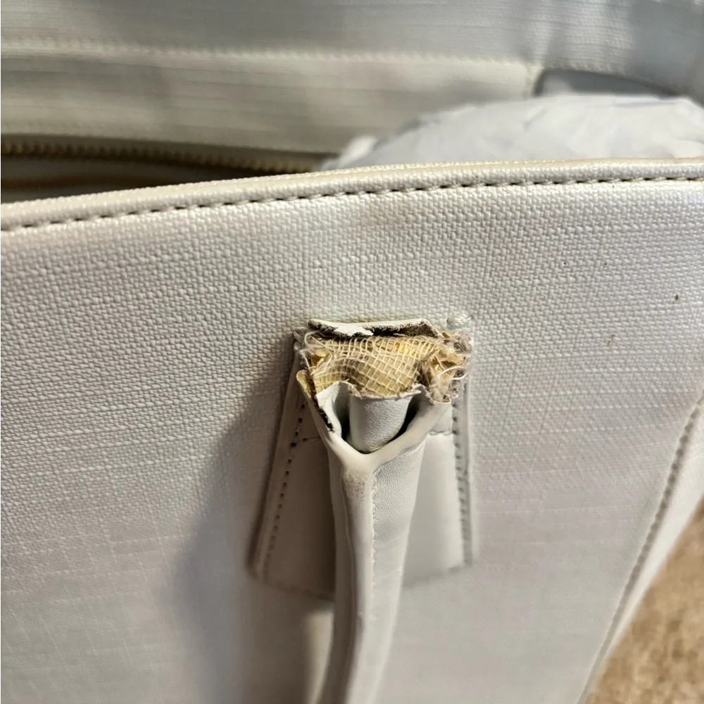 Dagne Dover Classic Signature Tote in White Canvas - Picture 16 of 16